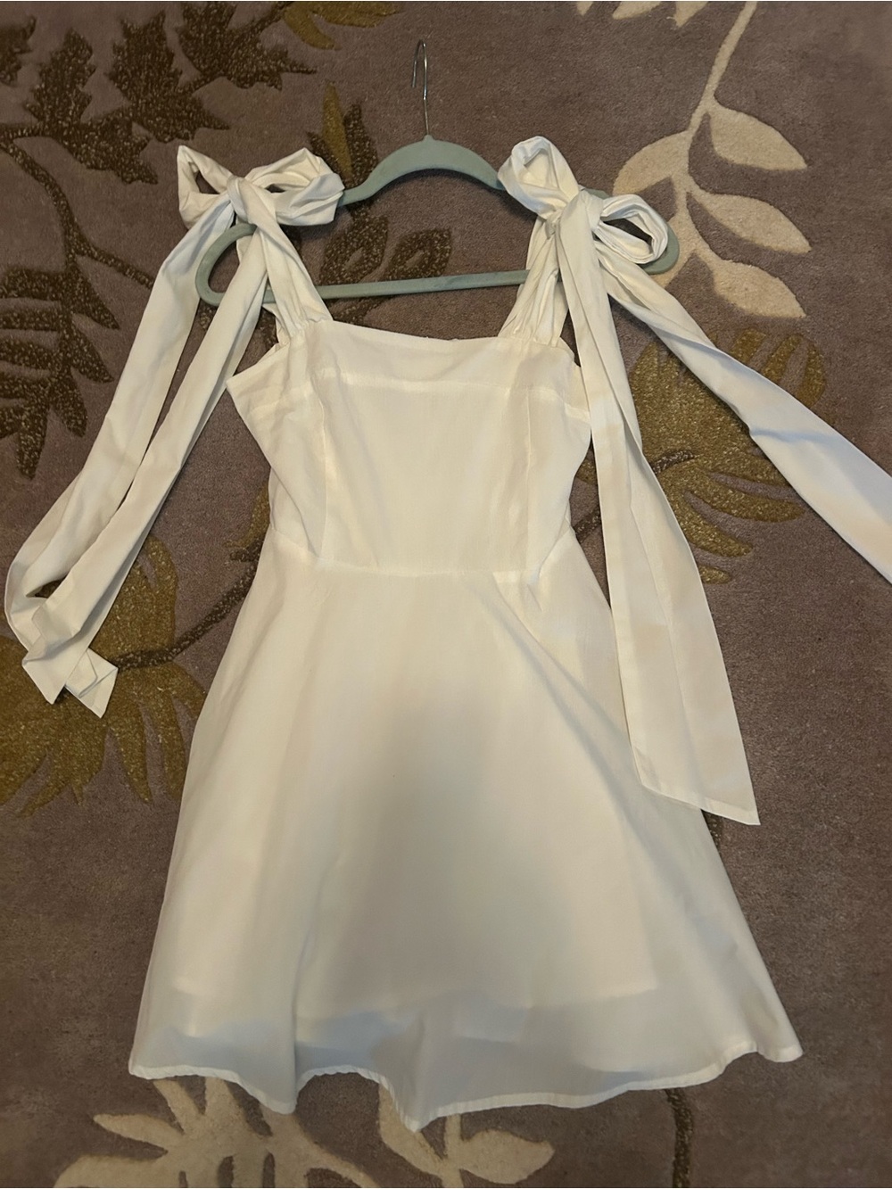 White Tie-Shoulder Mini Dress - Elegant Summer Dress